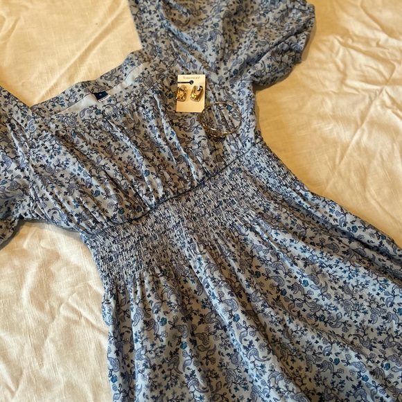 Old Navy | Blue Paisley Cottage-core Mini Dress - Picture 7 of 10